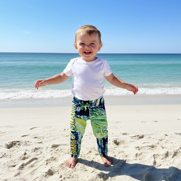 NWT adorable UPF 50 toddler size 2T leggings Tropical Mahi - Picture 2 of 7